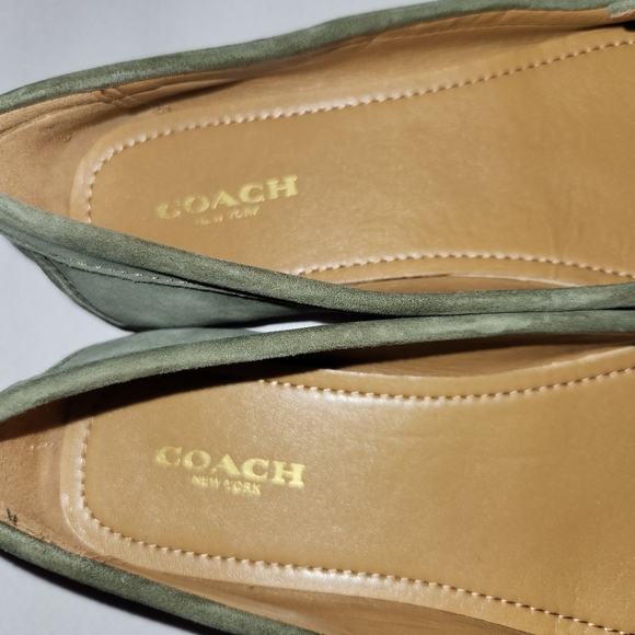 Coach Olympia Suede Moss Green Loafer Shoes 7.5 - Picture 4 of 9
